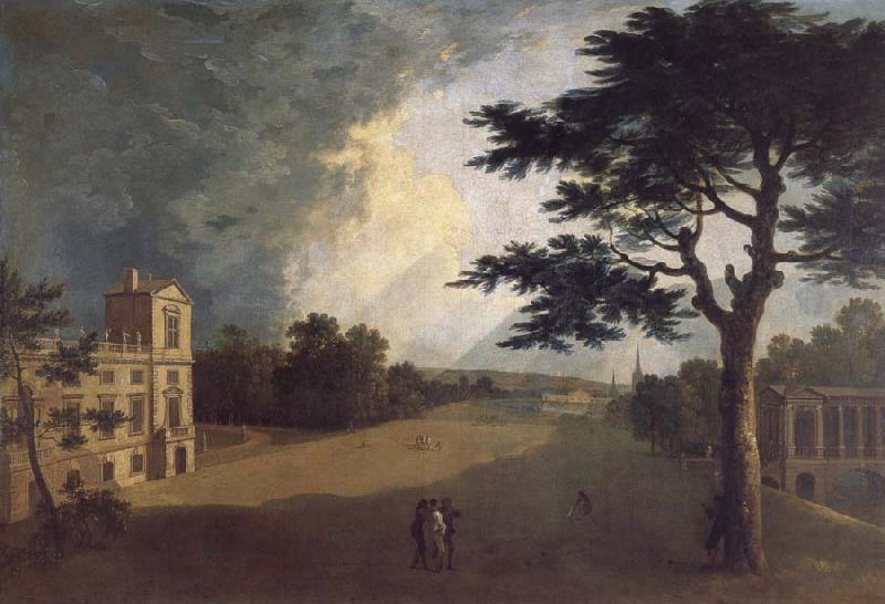 Richard  Wilson View of Part of the south front and the Part of the south front and the Palladian bridge to the east Sweden oil painting art